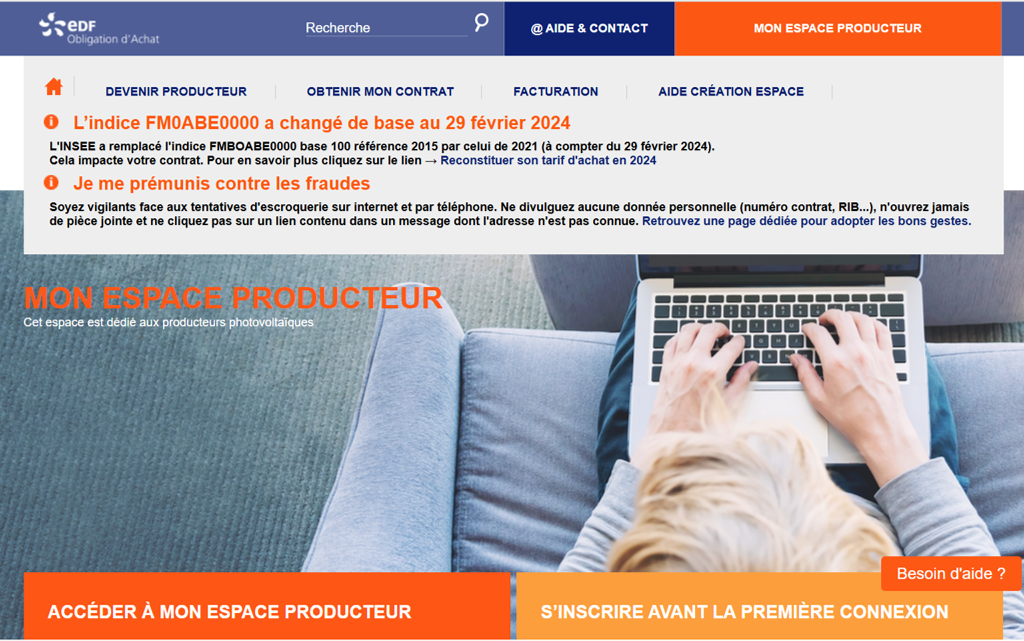 espace administratif pour gérer la revente