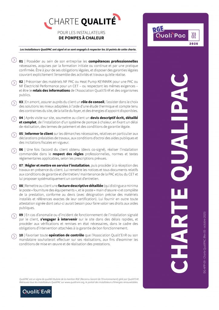 10 points de la charte QualiPAC